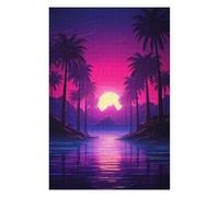 Puzzle 75x50cm/1000pcs pour Adolescents Tropical Neon Dreams Puzzles pour Adultes Jeu Manuel Découpe De Précision Cadeaux d'anniversaire Et Cadeaux Uniques 75x50cm/1000pcs