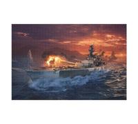 Puzzle 75x50cm/1000pcs pour Adolescents Warship Battle at Sunset Puzzle pour Adultes Jeu Manuel Découpe De Précision Idéal comme Cadeau pour Toute La Famille 75x50cm/1000pcs