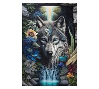 Puzzle 75x50cm/1000pcs pour Adolescents Wolf in Mandala Jungle Puzzles pour Adultes Jeu Manuel Décoration Murale Interaction Parent-Enfant 75x50cm/1000pcs