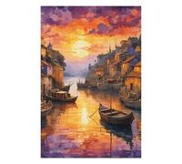 Puzzle 75x50cm/1000pcs pour Adultes A Tiny Fishing Town Adolescents Puzzles Jeu Manuel Course De Vitesse Offrez-Leur des Cadeaux pour Toute La Famille 75x50cm/1000pcs