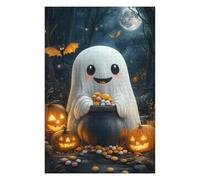 Puzzle 75x50cm/1000pcs pour Adultes Cute Halloween Ghost Adolescents Puzzles Jeu Manuel Course De Vitesse Offrez-Leur des Cadeaux pour Toute La Famille 75x50cm/1000pcs