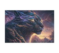 Puzzle 75x50cm/1000pcs pour Adultes Electric Tiger Mystic Power Unleashed Puzzles pour Adultes Jeu Manuel Difficile Difficile Idéal comme Cadeau pour Toute La Famille 75x50cm/1000pcs