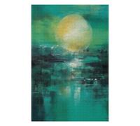 Puzzle 75x50cm/1000pcs pour Adultes Emerald Horizon - Abstract Sun and Water Reflection Casse-tête pour Adultes Jeu De Réflexion Décoration Parfaite Aide À Exercer Le Cerveau 75x50cm/1000pcs
