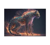 Puzzle 75x50cm/1000pcs pour Adultes Galactic Leopard Cosmic Artwork Puzzle pour Adultes Jeux De Détente Décoration Parfaite pour Un Anniversaire, Noël 75x50cm/1000pcs