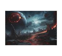 Puzzle 75x50cm/1000pcs Space Landscape Red Sky Puzzles pour Adolescents : Jeux Pratiques D'analyse Et De Logique, Parfaits comme Cadeaux pour Toute La Famille 75x50cm/1000pcs