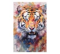 Puzzle 75x50cm/1000pcs Tiger Watercolor Puzzles pour Adultes, Jeux De Famille, Assemblage De Motifs, Idéal comme Cadeau pour Toute La Famille 75x50cm/1000pcs