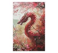Puzzle 75x50cm/1000pcs Vintage Red Dragon Puzzles pour Adultes, Jeux De Famille, Assemblage De Motifs, Idéal comme Cadeau pour Toute La Famille 75x50cm/1000pcs