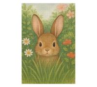 Puzzle 75x50cm/1000pcs Watercolor Bunny in A Flower Garden Puzzle pour Adultes - Jouet Anti-Stress - Décoration Idéale Et Cadeau Parfait pour Toute La Famille 75x50cm/1000pcs