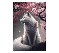Puzzle 75x50cm/1000pcs Wolf Cherry Blossom Animal Puzzle pour Adultes, Jouet, Décoration Murale, Passe-Temps, Cadeau d'anniversaire Original 75x50cm/1000pcs
