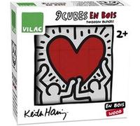 Puzzle 9 cubes en bois Keith Haring Vilac G