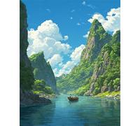 Puzzle 90 Pièces Adultes Bateau Rivière Montagne 25x20cm 90 Pièces Puzzles pour Adultes Jeu éducatif défi Jouet, Puzzle Impossible pour Toute la Famille