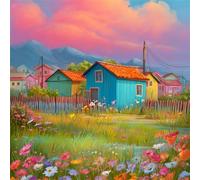Puzzle 90 pièces Adultes Belles Maisons de Village, Puzzle Adulte 90 pièces, Un Puzzles Difficile, Jeu de Puzzles pour Toute la Famille, Décoration Murale Maison