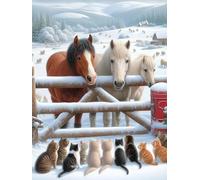 Puzzle 90 Pièces Adultes Cheval de Ranch, 90 pièces Puzzles pour Adultes Jeu éducatif Jouets Défi, Décoration de la Maison, Cadeaux de Vacances
