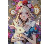 Puzzle 90 Pièces Adultes Fille Magique Lapin, 90 Pièces Puzzles pour Adultes Jeu éducatif Jouets Défi, Décoration de la Maison, Cadeaux de Vacances