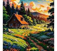 Puzzle 90 Pièces Adultes Paysage Cabane Jungle, Jeu éducatif Défi Jouets Divertissement Créatif, Puzzle Adulte 90 Pieces 30x30 cm