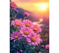 Puzzle 90 Pièces Adultes Rivière de Marguerites Roses 25x20cm 90 Pièces Puzzles pour Adultes Jeu éducatif défi Jouet, Puzzle Impossible pour Toute la Famille