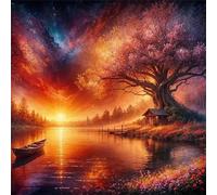 Puzzle 90 pièces Adultes Vue sur Le lac Crépuscule, Puzzle Adulte 90 pièces, Un Puzzles Difficile, Jeu de Puzzles pour Toute la Famille, Décoration Murale Maison