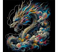 Puzzle 90 pièces,Dragon des Nuages coloré Puzzles pour Adultes,Jeux éducatifs,Puzzles Artistiques à Faire Soi-Même idéal pour la Décoration Intérieure et Les Cadeaux