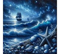 Puzzle 90 pièces,Paysage de Coquillages d'étoiles de mer Puzzles pour Adultes,Jeux éducatifs,Puzzles Artistiques à Faire Soi-Même idéal pour la Décoration Intérieure et Les Cadeaux