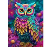 Puzzle 90 Pièces pour Adultes, Hibou Feuille coloré Puzzle Adulte 90 pièces, Jeu de Création et Logique, Activité Détente, Idée Cadeau Adulte Décoration Intérieure
