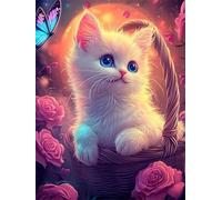 Puzzle 90 Pièces pour Adultes, Papillon Rose Chat Puzzle Adulte 90 pièces, Jeu de Création et Logique, Activité Détente, Idée Cadeau Adulte Décoration Intérieure