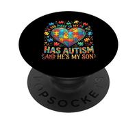 Puzzle A Big Piece of My Heart Has Autism My Son PopSockets PopGrip Adhésif
