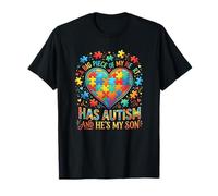 Puzzle A Big Piece of My Heart Has Autism My Son T-Shirt