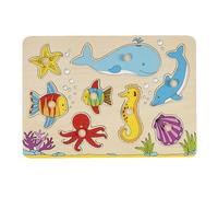 Goki - 2041550 - Puzzle En Bois À Encastrement - Subaquatique Mondial - 8 Pièces