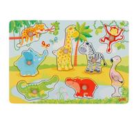 Puzzle À Boutons Bébés Animaux D'afrique 8 Éléments Multi-coloured TU