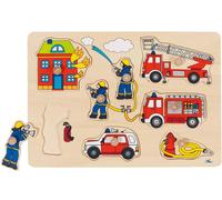 Goki 57907 Fire Brigade, Lift-Out Puzzle, Multicolor, Medium
