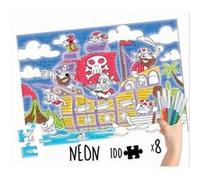 Puzzle à colorier Educa - Puzzle à colorier Pirates, 100 pièces multicolore G