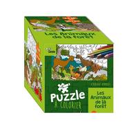 Puzzle a colorier - les animaux de la foret - Puzzle à colorier - HERMOUET VERONIQUE - Geste - Document jeunesse dès 3 ans
