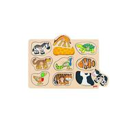Puzzle à Encastrement - GOKI - 9 Pièces - Bois Massif - Pour Bébé - 12 Mois et Plus