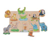 Hintergrundbildpuzzle wilde Tierbabies mit Elternteil: 30 x 21 x 2,4 cm, Holz, 6 Teile, per Stück
