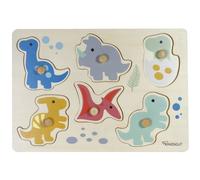 Puzzle à encastrer dinosaure en bois multicolore TU