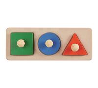 Plan Toys Puzzle à encastrer 3 formes Montessori Bois vert/bleu/rouge 3 pièces