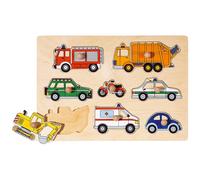 Goki Puzzle à Encastrements, Véhicules de Sauvetage