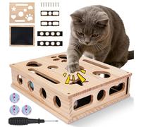 Puzzle à gratter 2 en 1 et boîte de limes à ongles pour chat - Entretien des griffes sans stress et planche interactive en bois pour chat - Protection de meubles et jouet d'intelligence contre l'ennui