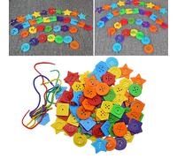 Puzzle À Gros Boutons, Jouets De Laçage Pour Tout-Petits, Bricolage Artisanal, Jouet D'Enfilage Préscolaire