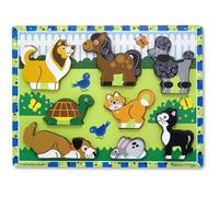 Puzzle À Grosses Pièces En Bois Animaux De Compagnie, Cadeau Pour Enfants De 2 3 4 Ans, Jouets D'Éveil Et 1Er Âge, Jouets D'[p1564]