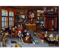 Puzzle à l'oiseau bleu Hieronymus Francken Iicirca - Les archiducs Albert et Isabelle visitant un cabinet de collectionneur, 1623 - Teile