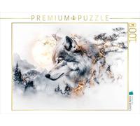 Puzzle · À l'ombre du Clair de Lune, Le Loup s'éveille à la Vie | 1000 pièces · Format assemblé 64 × 48 cm · CALVENDO Puzzle