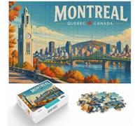 Puzzle À Motif Montreal Travel Poster 1000pcs (52x38cm) Défi | Pour un défi patient pendant le temps libre : ce puzzle adulte 1000 pièces peut se répartir sur plusieurs séances.