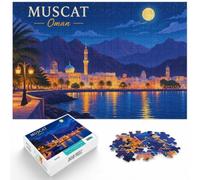 Puzzle À Motif Muscat, Oman Nightscape Illustration 1000pcs (38x26cm) Défi | Pour un loisir d'hiver sans écran : ce puzzle pour adultes de 1000 pièces convient aux loisirs calmes sans écran.