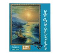 Puzzle à motifs naturels - Jeu de société défiant - Motif bateau côtier - Puzzle DIY avec 1000 pièces - Cadeau pour la famille, les adultes, les adolescents les jours fériés pour la maison et