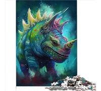 Puzzle à Offrir Triceratops 1000 pièces Puzzles pour Adultes Puzzle en Bois pour Adultes Enfants de 12 Ans et Plus Liste de souhaits de Noël avec Le Père Noël 1000 pièces (50 x 75 cm)
