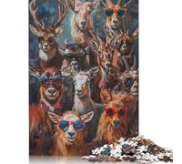 Puzzle à Peindre représentant des Animaux Sauvages et Cool, Personnalisable, en Carton 100% recyclé, pour Enfants de 12 Ans et Plus, Cadeau Unique, 1 000 pièces (26 x 38 cm)