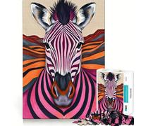 Puzzle à Rayures zébrées 1000 pièces Jeu Stimulant Le Cerveau,sans Espace,Ajustement Parfait,Divertissement Confortable à l'intérieur pour Tous (38x26cm)