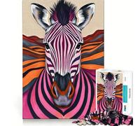 Puzzle à Rayures zébrées 1000 pièces,Jouet cognitif Amusant,pièces Parfaitement emboîtables,Cadeau d'anniversaire,Casse-tête (38x52cm)