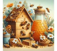 Puzzle Abeilles nid d'abeille de 500 Pièces pour Adultes, Puzzles 500 pièces Adultes, Jigsaw Puzzle d'art pour Défi, Puzzles Coloré à Faire soi-même pour la Décoration de la Maison